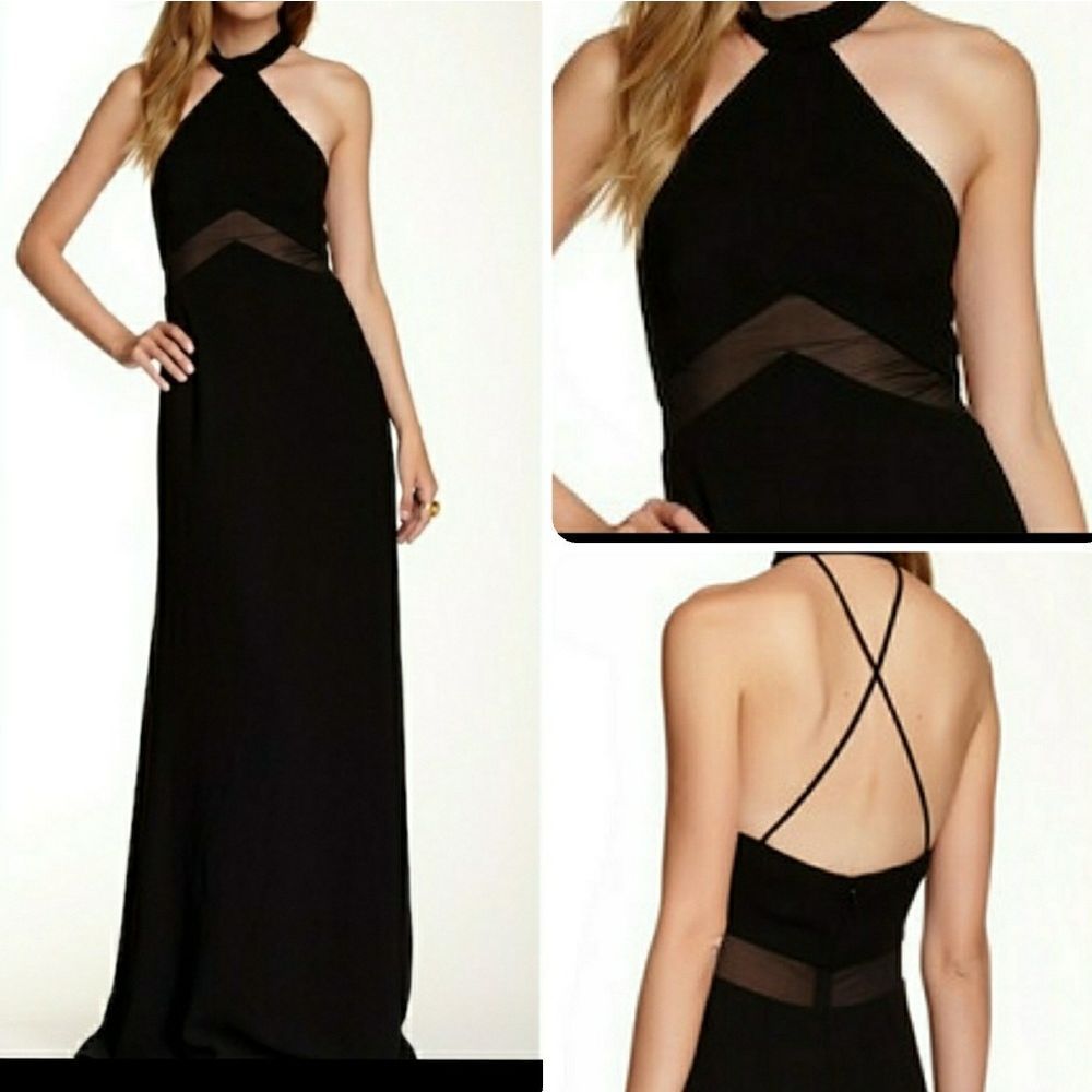 JILL STUART chiffon Insert Halter Gown